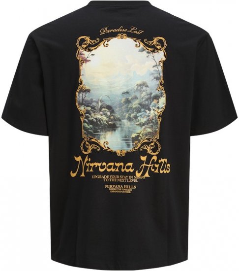 Jack & Jones Parallel Crew Neck T-Shirt Black - T-shirts - Grote Maten T-shirts Heren