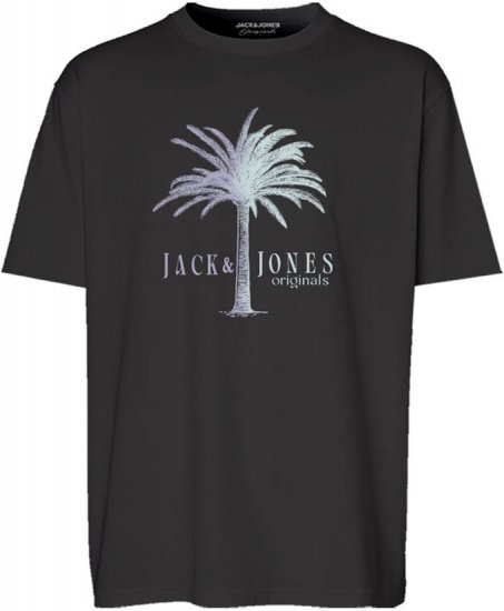 Jack & Jones Split Gradient Crew Neck T-Shirt Black - T-shirts - Grote Maten T-shirts Heren