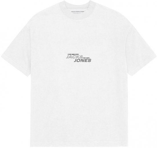 Jack & Jones Tarmac Branding Crew Neck T-Shirt Bright White - T-shirts - Grote Maten T-shirts Heren