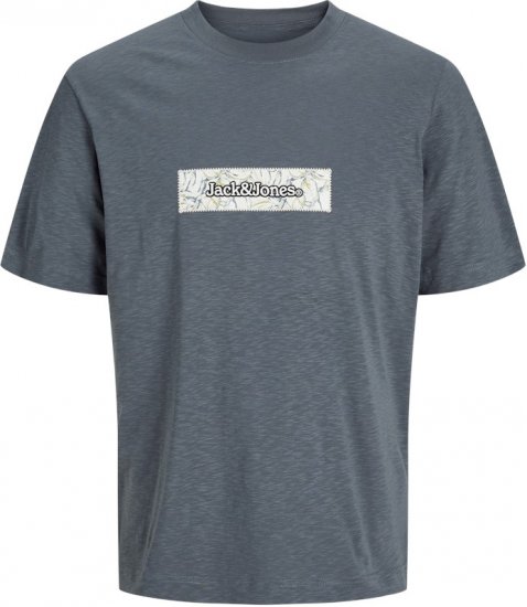 Jack & Jones Split Branding AOP Crew Neck T-Shirt Grey - T-shirts - Grote Maten T-shirts Heren