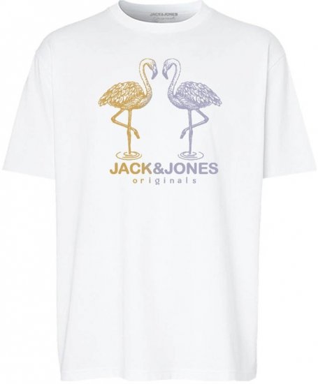 Jack & Jones Split Gradient Crew Neck T-Shirt Bright White - T-shirts - Grote Maten T-shirts Heren
