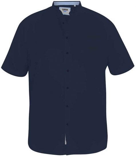 D555 James Short Sleeve Oxford Shirt Navy - Hemden - Overhemden Grote Maten Heren