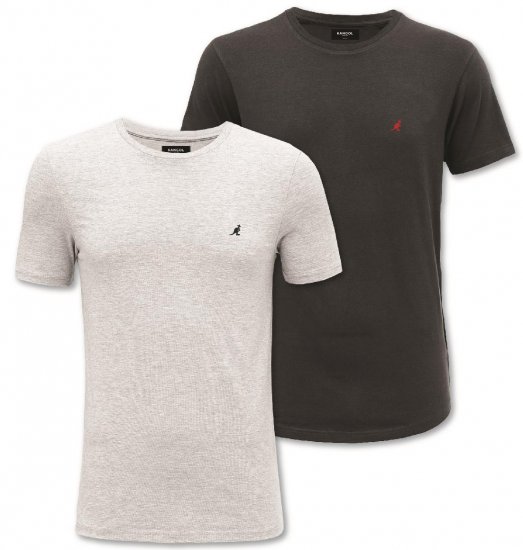 Kangol Jetta T-shirt Black/Grey 2-pack - T-shirts - Grote Maten T-shirts Heren