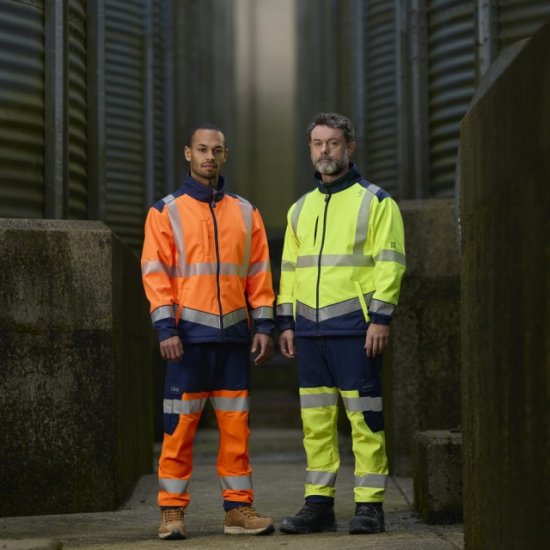 Leo Hawkridge Ecoviz High Performance 4X Stretch Trouser Hi-Vis Orange/Navy Print - Werkkleding - Werkkleding Grote Maten Heren