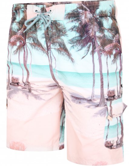 Kam Jeans 3000 Palm Print Cargo Swimshorts - Ondergoed & zwem - Grote Maten Ondergoed Heren