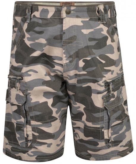Kam Jeans 329 Short Charcoal Camo - Shorts - Grote Maten Korte Broeken Heren