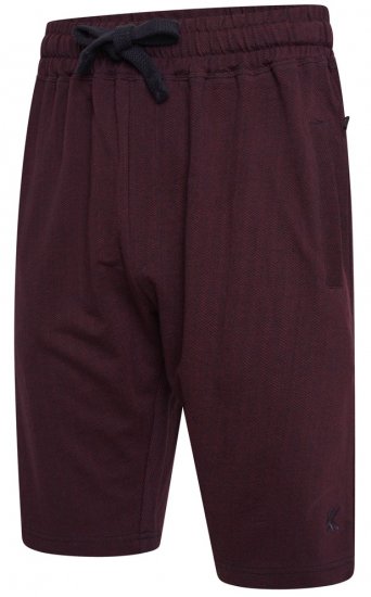 Kam Jeans 3307 Terry Herringbone Sweatshorts Burgundy - Joggingbroeken & shorts - Joggingbroeken & Shorts Heren Grote Maten