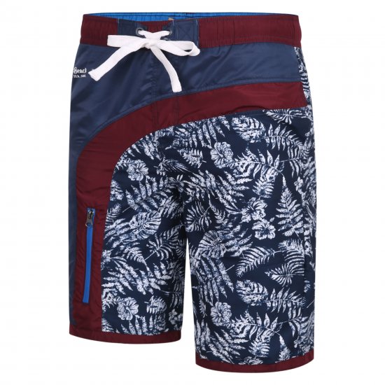 Kam Jeans 349 Leaf Print Swimmers Navy - Ondergoed & zwem - Grote Maten Ondergoed Heren