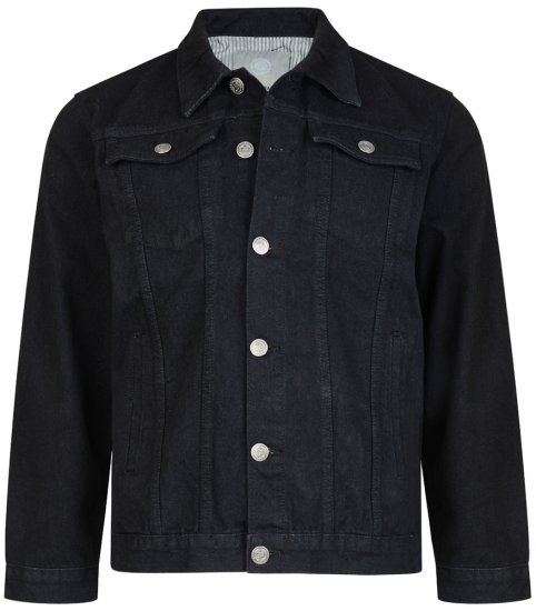 Kam Jeans Western Denim Jacket Black - Jassen - Grote Maten Herenjassen