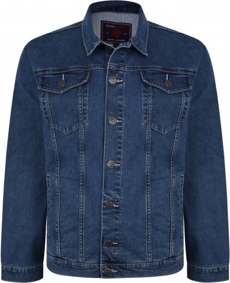 Kam Jeans 405 Western Denim Jacket Stonewash TALL SIZES - HERENKLEDING MT-6XLT - Tall Kleding Heren