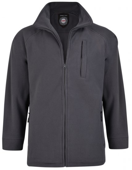 Kam Jeans 437 Fleece Jacket Charcoal - Sweaters & hoodies - Sweaters & Hoodies Grote Maten Heren