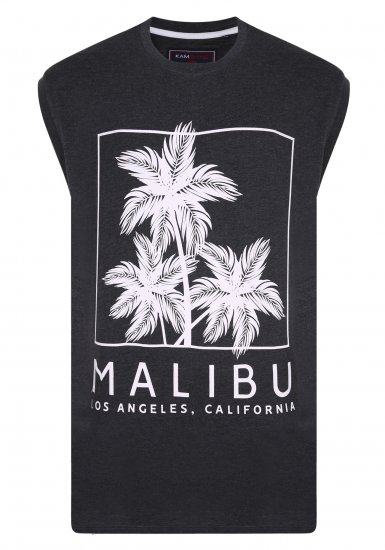 Kam Jeans Malibu Sleeveless Charcoal - T-shirts - Grote Maten T-shirts Heren