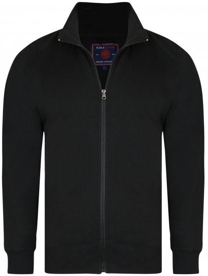 Kam Jeans Full-Zip Sweatshirt Black - Sweaters & hoodies - Sweaters & Hoodies Grote Maten Heren