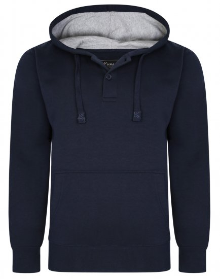 Kam Jeans 508B 1/4 Button Hoodie Navy - Sweaters & hoodies - Sweaters & Hoodies Grote Maten Heren