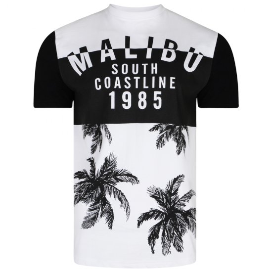 Kam Jeans 5228 Malibu T-shirt Black/White - T-shirts - Grote Maten T-shirts Heren