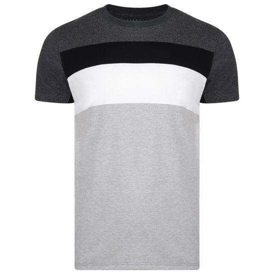 Kam Jeans 5231 Cut and Sew T-shirt Grey - T-shirts - Grote Maten T-shirts Heren