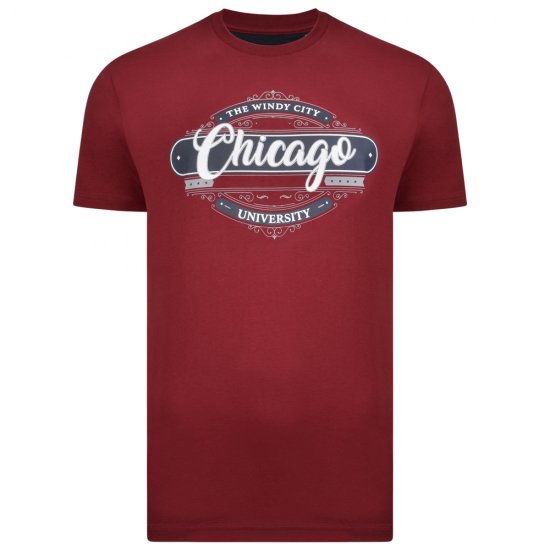 Kam Jeans 5253 T-shirt Burgundy - T-shirts - Grote Maten T-shirts Heren