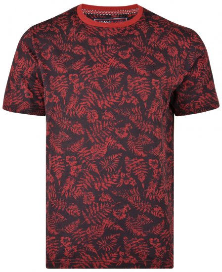 Kam Jeans 5305 T-shirt Burgundy - T-shirts - Grote Maten T-shirts Heren