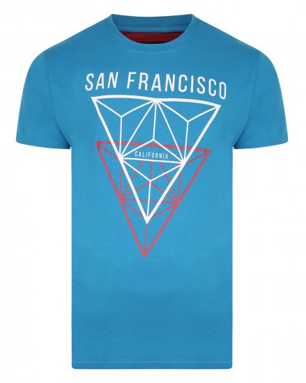 Kam Jeans 5334 San Fransisco Tee Blue - T-shirts - Grote Maten T-shirts Heren