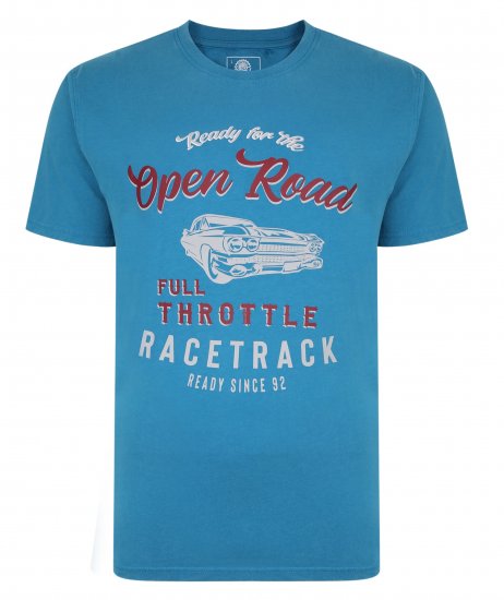Kam Jeans 5342 Open Road Tee Blue - T-shirts - Grote Maten T-shirts Heren