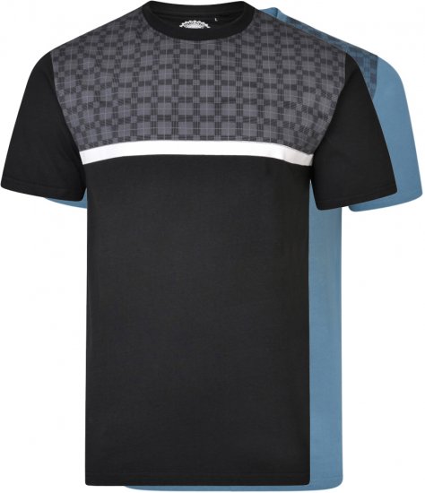 Kam Jeans 5347 Twin pack T-shirt Black/Denim - T-shirts - Grote Maten T-shirts Heren