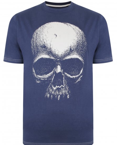 Kam Jeans 5374 Ghost Skull Print T-shirt Navy - T-shirts - Grote Maten T-shirts Heren