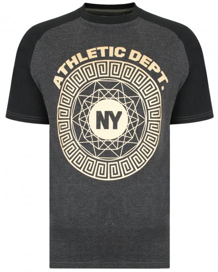 Kam Jeans 5378 NY Raglan Tee Charcoal - T-shirts - Grote Maten T-shirts Heren