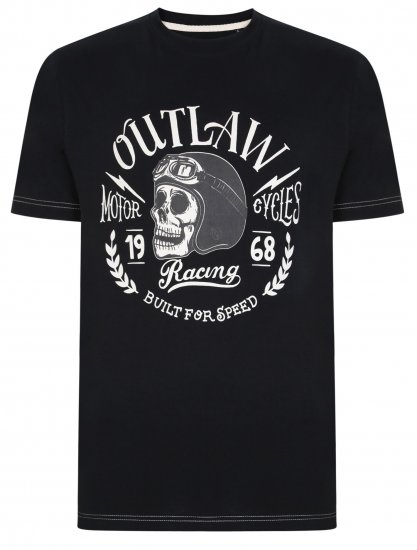 Kam Jeans 5391 Outlaws Skull Print T-Shirt - T-shirts - Grote Maten T-shirts Heren