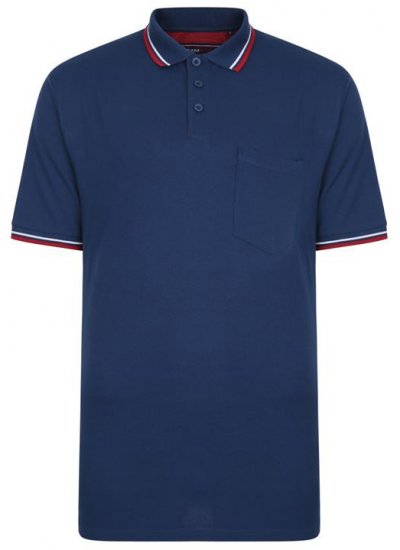 Kam Jeans 5400B Tipped Polo with Pocket Insignia Blue - Polo shirts - Grote Maten Poloshirts Heren