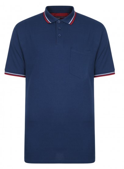 Kam Jeans Polo with Pocket Insignia Blue - Polo shirts - Grote Maten Poloshirts Heren