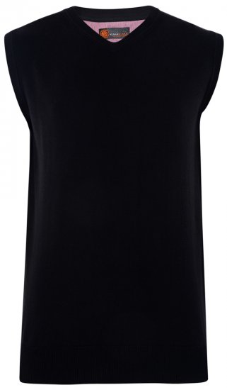 Kam Jeans V-neck Knitted Vest Black - Sweaters & hoodies - Sweaters & Hoodies Grote Maten Heren