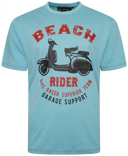 Kam Jeans 5701 Beach Rider Tee Aqua - T-shirts - Grote Maten T-shirts Heren