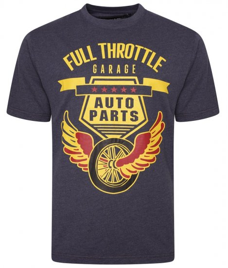 Kam Jeans 5703 Full Throttle T-Shirt Indigo - T-shirts - Grote Maten T-shirts Heren