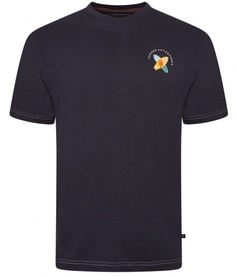 Kam Jeans 5709 Summer Adventure Print Tee Indigo - T-shirts - Grote Maten T-shirts Heren