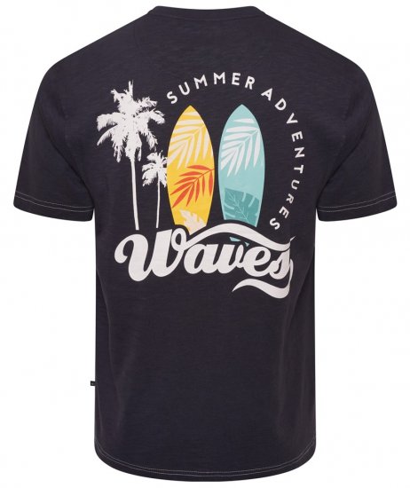 Kam Jeans 5709 Summer Adventure Print Tee Indigo - T-shirts - Grote Maten T-shirts Heren