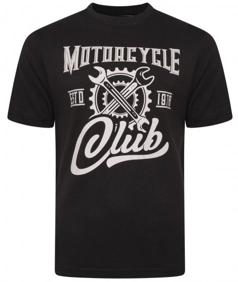 Kam Jeans 5712 Twin Pack Motorcycle/Cycle Print Tee Black and Navy - T-shirts - Grote Maten T-shirts Heren