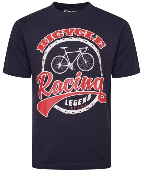 Kam Jeans 5712 Twin Pack Motorcycle/Cycle Print Tee Black and Navy - T-shirts - Grote Maten T-shirts Heren