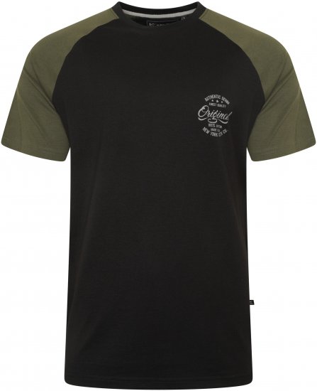 Kam Jeans 5747 Raglan T-Shirt with Print Black - T-shirts - Grote Maten T-shirts Heren