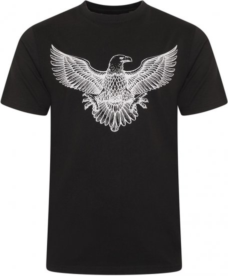 Kam Jeans 5758 Eagle Print T-Shirt Black - T-shirts - Grote Maten T-shirts Heren