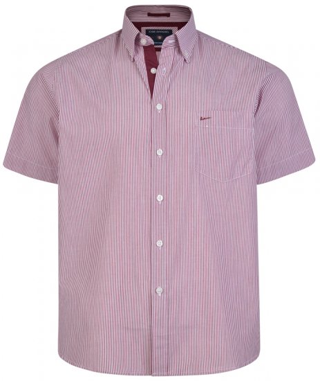 Kam Jeans 6164 Short Sleeve Shirt Burgundy - Hemden - Overhemden Grote Maten Heren