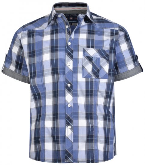 Kam Jeans 6165 Short Sleeve Shirt Navy - Hemden - Overhemden Grote Maten Heren