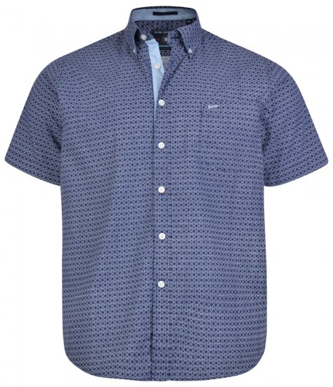 Kam Jeans 6170 Short Sleeve Shirt Navy - Hemden - Overhemden Grote Maten Heren