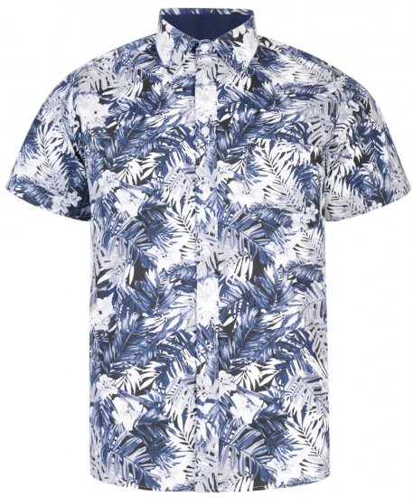 Kam Jeans 6179 Short Sleeve Shirt Navy - Hemden - Overhemden Grote Maten Heren