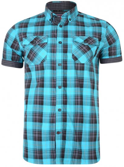 Kam Jeans 6184 Short Sleeve Shirt Teal - Hemden - Overhemden Grote Maten Heren