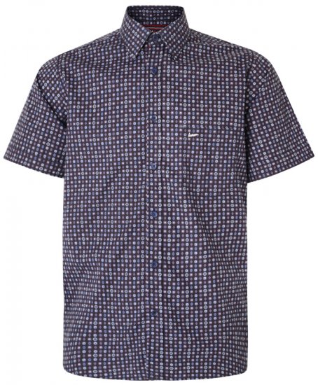 Kam Jeans 6188 Short Sleeve Shirt Navy - Hemden - Overhemden Grote Maten Heren