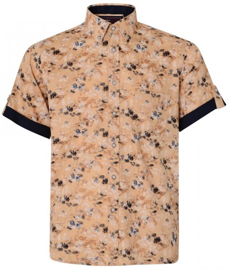 Kam Jeans 6190 Short Sleeve Shirt Sand - Hemden - Overhemden Grote Maten Heren