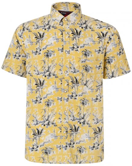Kam Jeans 6191 Short Sleeve Shirt Sand - Hemden - Overhemden Grote Maten Heren