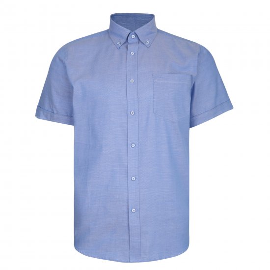 Kam Jeans 6205 Fresh Summer Shirt Blue - Hemden - Overhemden Grote Maten Heren
