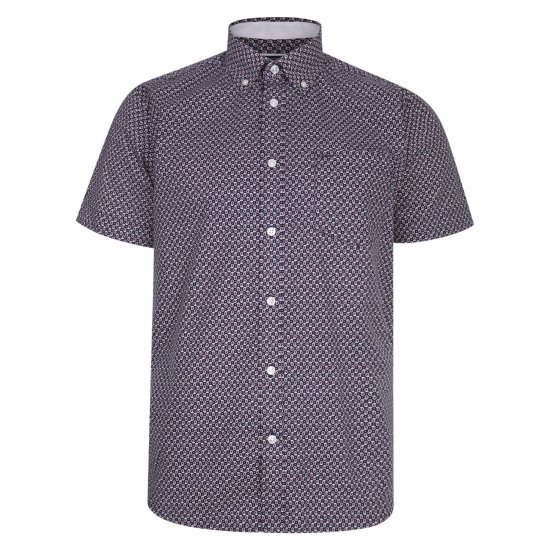Kam Jeans 6206 Paisley Print Shirt Navy - Hemden - Overhemden Grote Maten Heren