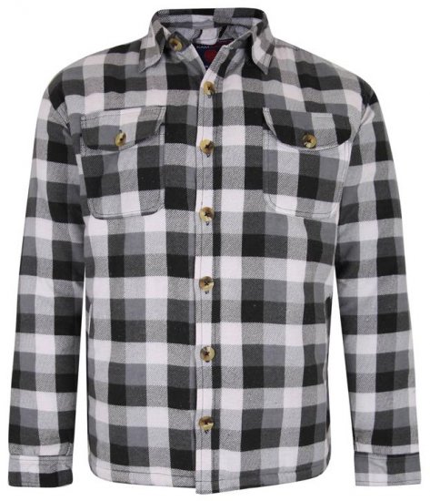 Kam Jeans 6213 Sherpa Lined Flannel Shirt Black - Hemden - Overhemden Grote Maten Heren